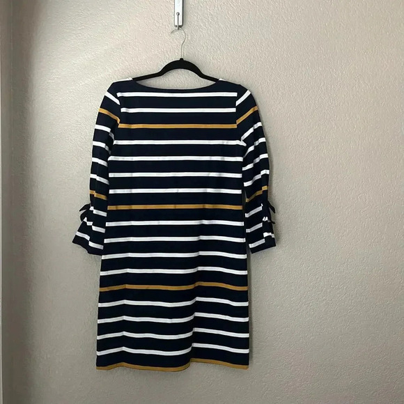 Ann Taylor Factory Dress Stripe Sheath Knee Length Stripe Bell Sleeve XS Work - Picture 6 of 8